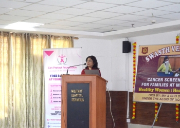 Dr. Sumita Prabhakar Educates on Breast and Cervical Cancer at Swasth Veerangana Health Camp at Military Hospital Dehradun
