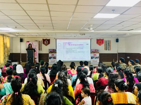 Participants at Military Hospital Dehradun at Health talk by Dr Sumita Prabhakar on Breast and Cervical Cancer Awareness on AWWA Day 2025