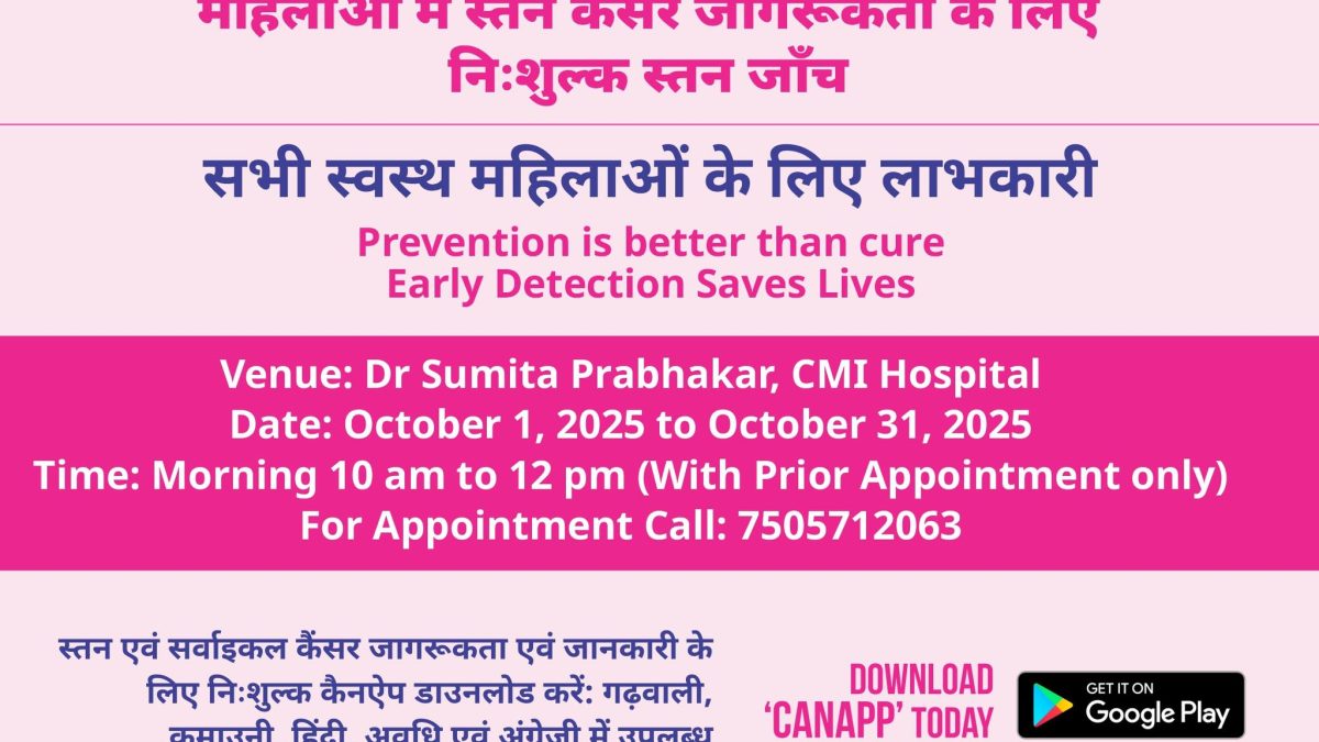 Free Breast Cancer Screening Camp in Dehradun
