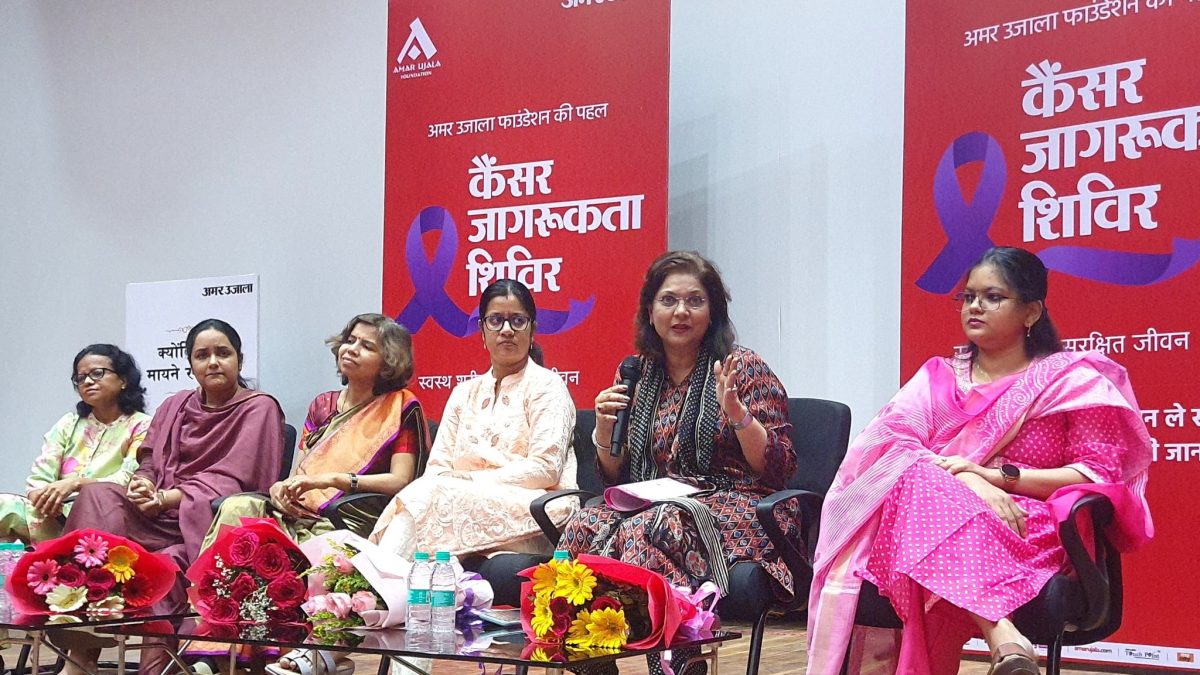 Dr Sumita Prabhakar answering breast cancer myths and questions at Breast Cancer Awareness Panel Discussion